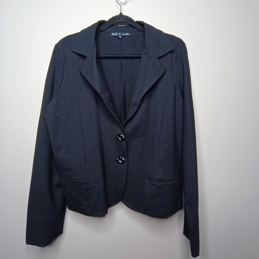 Rock 'N Karma Classic Black Blazer - Miracle Fabric - Plus Size 2X